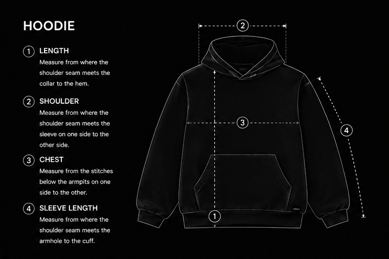 ASVOID — EVENT HORIZON HOODIE size guide